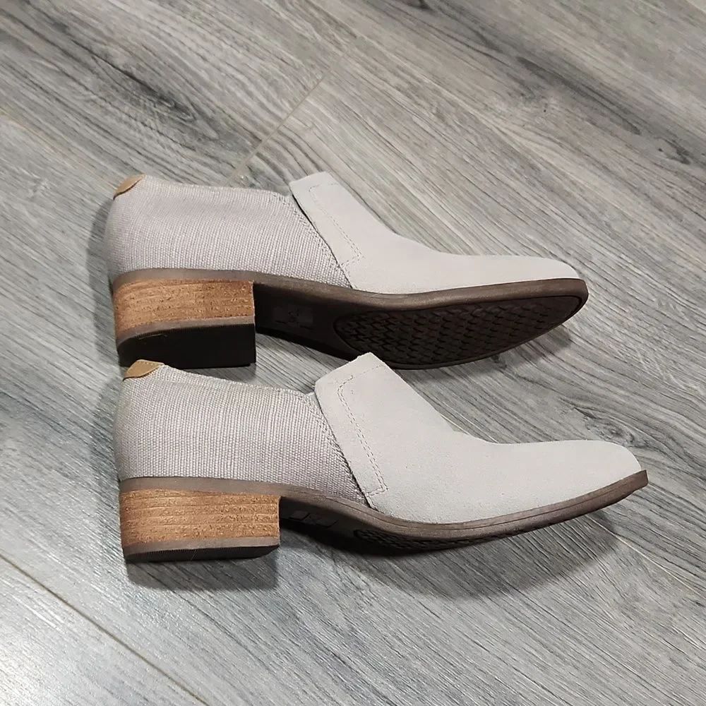 EUC TOMS Gray Shaye Suede Leather Loafers - Picture 6 of 8